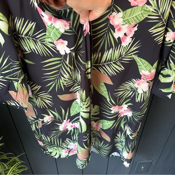 Cupshe Gabby Open Front‎ Loose Waisted Cover Up Floral Black Kimono - Picture 7 of 13